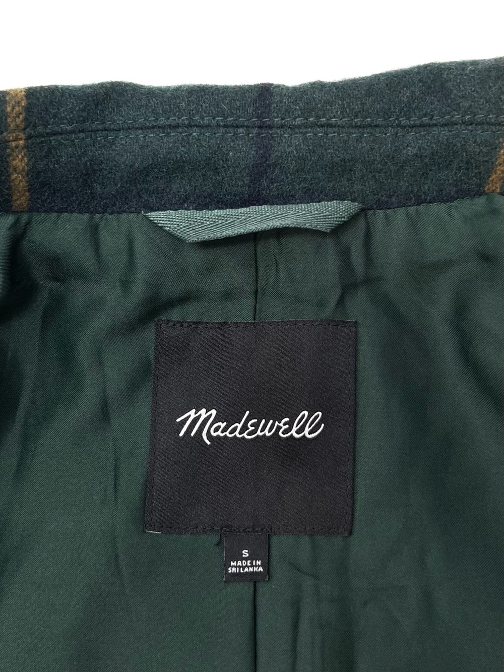 Madewell Larsen Green Windowpane Wool Blend Blazer Women’s Size Small Jacket - Picture 6 of 9